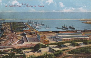 Antiga postal escanejada on surt la Bateria de Bella Vista, o Bona Vista.